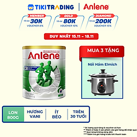 Bao bì mới - Sữa Bột Anlene Hương Vanilla (Hộp Thiếc 800g)