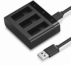 Mua Ugreen UG40596ED005TK GoPro màu đen Bộ sạc nhanh 3 pin cho máy quay Go Pro kèm cáp USB mini - HÀNG CHÍNH HÃNG
