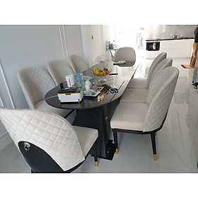 Mua Bộ bàn ăn Luxury 8 ghế Juno Sofa (màu ghế  mặt đá theo yêu cầu)