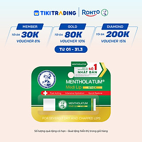 Son dưỡng môi chuyên biệt dành cho môi khô, nứt nẻ Mentholatum Medi Lip Stick 4.3g