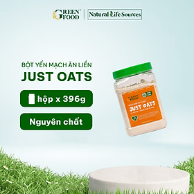 Bột Yến Mạch Chile Nguyên Chất Just Oats GREEN FOOD Hộp 396g - giàu dinh dưỡng, nguyên liệu làm bánh, nhập khẩu chính hàng từ Chi-lê.