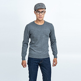 Áo len nam dài tay cổ tròn màu ghi đậm NOVELTY 180578T