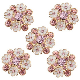 4-30pack 5 Piece Flower Rhinestone Shank Buttons for Sewing Crafting 23mm