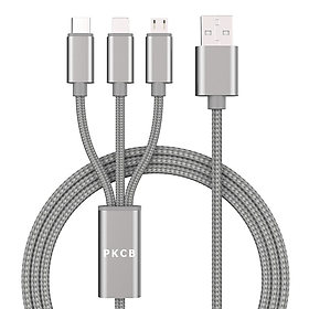 Mua Cáp sạc 3 đầu 3 trong 1 bọc dù cao cấp Hàng chính hãng PKCB