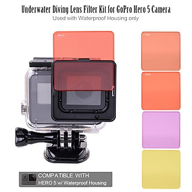 Underwater Diving Lens Filter Kit for GoPro Hero 5 Camera Used with Waterproof Housing only
