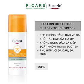 Gel Chống Nắng Cho Da Nhờn Mụn Eucerin Sun Gel-Cream Dry Touch Oil Control SPF50+ (50ml)