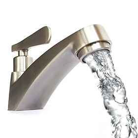 Vòi lavabo lạnh Inox SUS 304 Eurolife EL-122 (Trắng vàng)