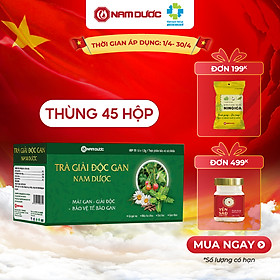 Hình ảnh Trà giải độc gan Nam Dược (hộp 20 gói x1,5g) thanh nhiệt,giải độc,bảo vệ và tăng cường chức năng gan