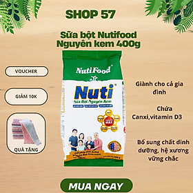 Thùng sữa bột Nguyên Kem Nutifood 400g (30 gói/thùng)