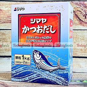 Hạt Nêm Cá Ngừ Nhật Bản Shimaya Katsuo Dashi 1KG - Hạt Nêm Nhật chia 2 gói 500G