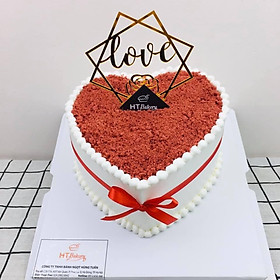 Bánh kem tươi trái tim đỏ size 14
