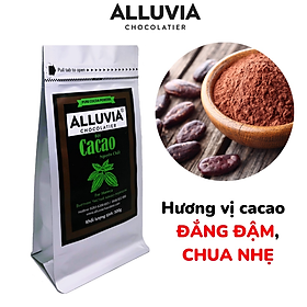 Bột cacao nguyên chất không đường 100% Alluvia Chocolate gói lớn phù hợp cho quán cà phê