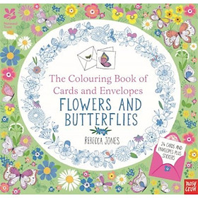 Sách - National Trust: The Colouring Book of Cards and Envelopes - Flowers and  by Rebecca Jones (UK edition, paperback)