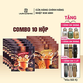 [TẶNG QUÀ] Combo 10 Hộp cà phê hòa tan cao cấp Laura Coffee Nhật Kim Anh ( 10 hộp x 10 gói)