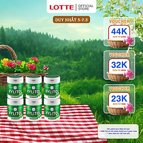 Hình ảnh Combo 6 hũ Kẹo Gum không đường Lotte Xylitol - Hương Lime Mint 130,5 g