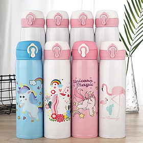 Mua Bình giữ nhiệt một nút bấm lõi inox 400ml cho bé - Giao hình ngẫu nhiên