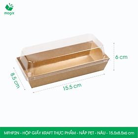 Mua Combo 25 hộp giấy kraft thực phẩm màu nâu nắp Pet  hộp giấy đựng thức ăn  hộp bánh nắp trong