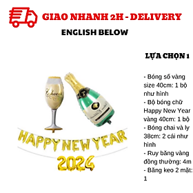 Bộ bong bóng trang trí tiệc năm mới Happy New Year cbhp07