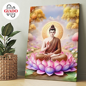 Mua Tranh ảnh thờ treo tường hoặc tranh để bàn mẫu Phật Thích Ca áo vải nâu
