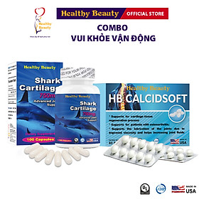 ComBo Vui Khỏe Vận Động HB Calcidsoft & Shark Cartilage 750Mg Healthy