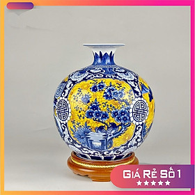 Mua Bình hút lộc  lọ hoa hút tài lộc trơn gốm sứ Bát Tràng đẹp 9