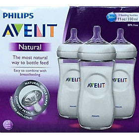 SET 3 BINH SỮA PHILIPS AVENT NATURAL SCF016/37 -330ML MÀU TRẮNG TY MẪU MỚI SỐ 4