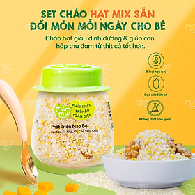 Hạt mix Mămmy cho bé ăn dặm phát triển não bộ trên 6 tháng gạo sữa, kê nếp và nhân óc chó chile, hũ 135g