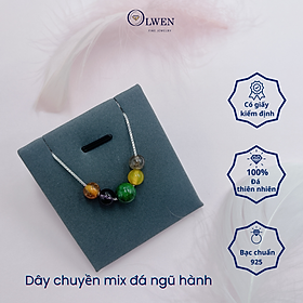 Dây Chuyền Bạc Nữ S925 Mix Đá Ngũ Hành BAC_NL06