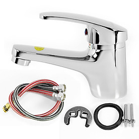 Mua Vòi chậu rửa mặt lavabo nóng lạnh thân lùn - tặng kèm bộ dây cấp nước nóng lạnh.