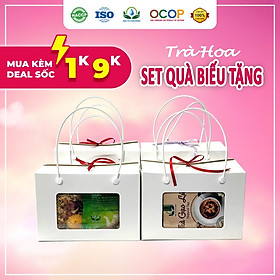 Set vàng sức mạnh biếu tặng 8/3 20/10 20/11 14/2 ngày lễ nghỉ đầu năm mới Siêu thị vạn vật thiên nhiên, vỏ hộp trà gạo lứt, cà tua leo túi lọc