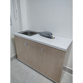 Mua Tủ Bếp Nhựa Đài Loan Cao 81cm Ngang 1m25 Bồn Đơn Màu Gỗ Sồi TB052
