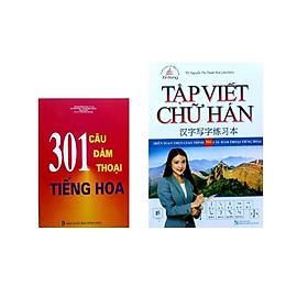 Bộ sách 301 câu đàm thoại tiếng hoa , tập viết chữ hán (tặng sách ngẫu nhiên)