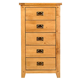 Tủ 5 ngăn kéo đứng Rustic gỗ sồi