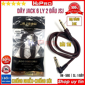 Mua Dây jack 6 ly 2 đầu JSJ H2Pro cao cấp đầu mạ vàng chống sôi nhiễu (1 dây)  dây 2 đầu 6 ly góc vuông dài 1m