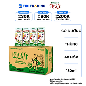 [HSD: 24/11/2026] Thùng 48 hộp Sữa Dinh Dưỡng Tiệt Trung NuVi Có Đường 180ml - Tăng Đề Kháng, Phát Triển Chiều Cao