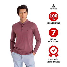 Áo thun nam dài tay kẻ ngang màu đỏ đô aligro ALGAPD029