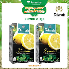 (Combo 2 hộp) Trà Dilmah Lemon 30g túi lọc 20 x 1.5g - Hương vị trà chanh tươi mát và nguyên chất, tinh hoa trà Sri Lanka