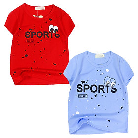 Áo thun in chữ Sports vẩy sơn cho bé trai 2-12 tháng từ 4 đến 8 kg 06157-06159