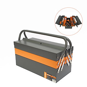 Hộp Đựng Dụng Cụ, Hộp Đựng Đồ Nghề Đa Năng Cỡ Lớn Thép Cao Cấp HARDEN 520202 3 Tầng 4 Khay 2 Tay Cầm - Có Sức Chịu Tải Lớn, Sơn Tĩnh Điện Sáng Bóng, Nhãn Mịn, Hạn Chế Trầy Xước - 42x20x20cm - Hàng Chính Hãng