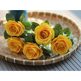 Mua Hoa Hồng Giấy Mỹ Thuật Handmade Bộ 5 Cành bông làm sẵn Siêu đẹp
