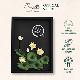 Mua Tranh hoa giấy handmade trang trí cao cấp VIETNAM LOTUS  An Trú  30x40cm - Maypaperflower Hoa giấy nghệ thuật