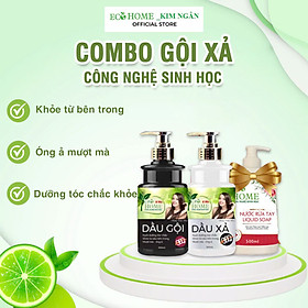 ( Tặng Chai Nước Rửa Tay) Combo Dầu Gội Xả ECOHOME Kim Ngân Hương Nước Hoa 500ml Công Nghệ Sinh Học