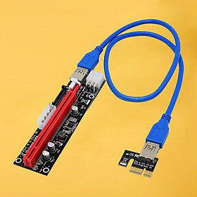 USB3.0 PCI-E Express 1x To16x Extender Riser Card for Mining-Blue