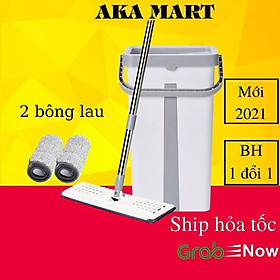 Cây lau nhà tự vắt thông minh 360 độ 2 ngăn TAKORA Bộ chỗi lau nhà chính hãng, tự tách nước bẩn, nhựa PP mới 100% rất dẻo rất bền sử dụng cho gia đình hoặc cho công nghiệp