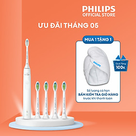 Bộ bàn chải điện Philips HX3671/23 + 4 đầu bàn chải thay thê HX6064/67 bảo hành 2 năm