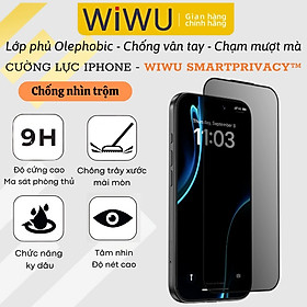 Dán kính cường lực chống nhìn trộm WIWU SmartPrivacy Shield HD 9H cho iPhone 17 Air 16 15 14 13 12 11 Pro Max / Plus - BẢO VỆ RIÊNG TƯ – CHẠM MƯỢT NHƯ KÍNH GỐC – AN TOÀN TUYỆT ĐỐI, bo cong 2.5D - hàng nhập khẩu - iPhone 11 / XR