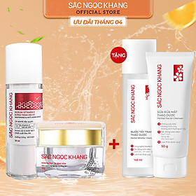 Bộ đôi cấp ẩm, dưỡng trắng da Sắc Ngọc Khang: Serum C dưỡng trắng 30ml + Kem dưỡng da ban đêm 30g