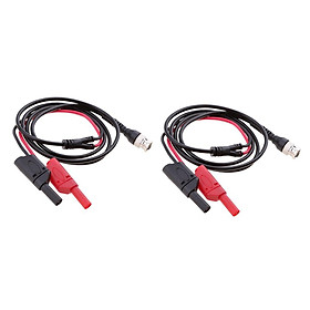 2pc BNC Q9 To Dual 4mm Stackable Shrouded Banana Plug Test Leads Probe Cable
