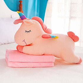 Gấu Bông Unicorn – Ngựa 1 Sừng Pony Siêu Cute (Mền + Gối) 2 in 1