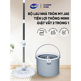 Thùng Lau Nhà Tròn MyJae Tiện Lợi Thông Minh Giặt Vắt 2 Trong 1